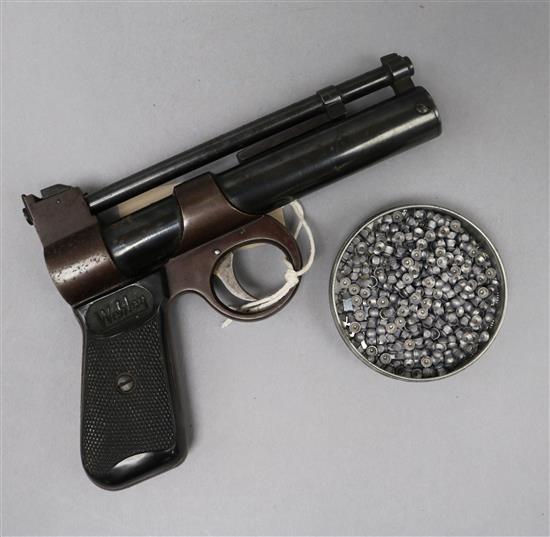 A Webley Junior .177 air pistol in original box